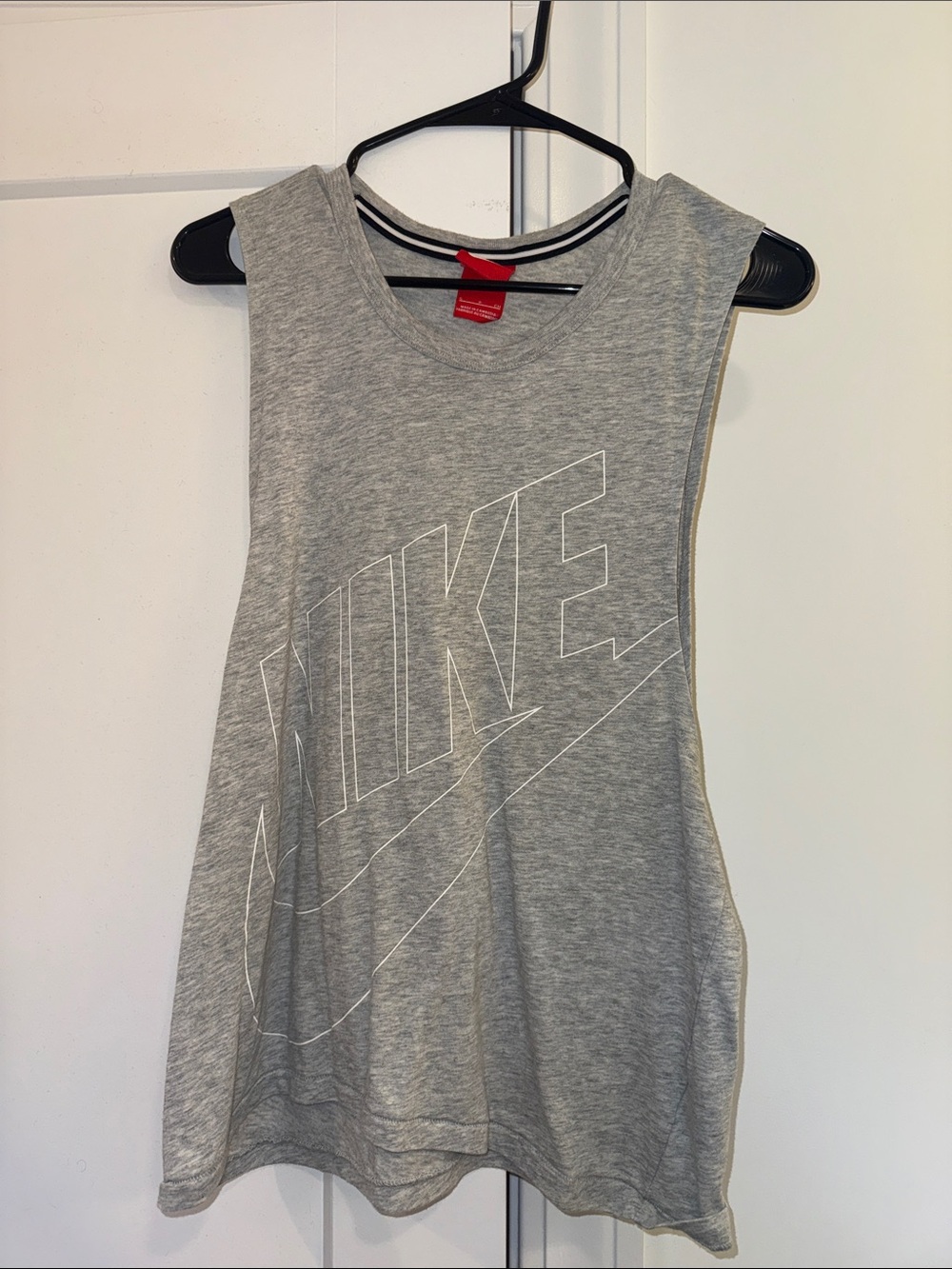 Nike Grey Sleeveless Muscle Tee with Outline Logo